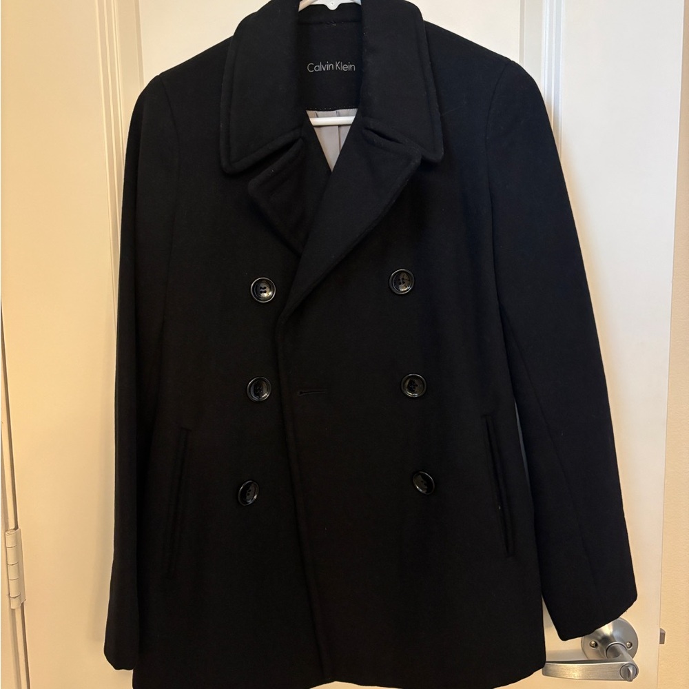 Calvin Klein Women’s Black Peacoat Classic Wool Blend (Size S)